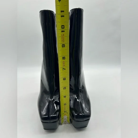 Guess BYRA Women’s Platform Block Heel Ankle Boots Black Patent, Size 6 NWB - Picture 7 of 12